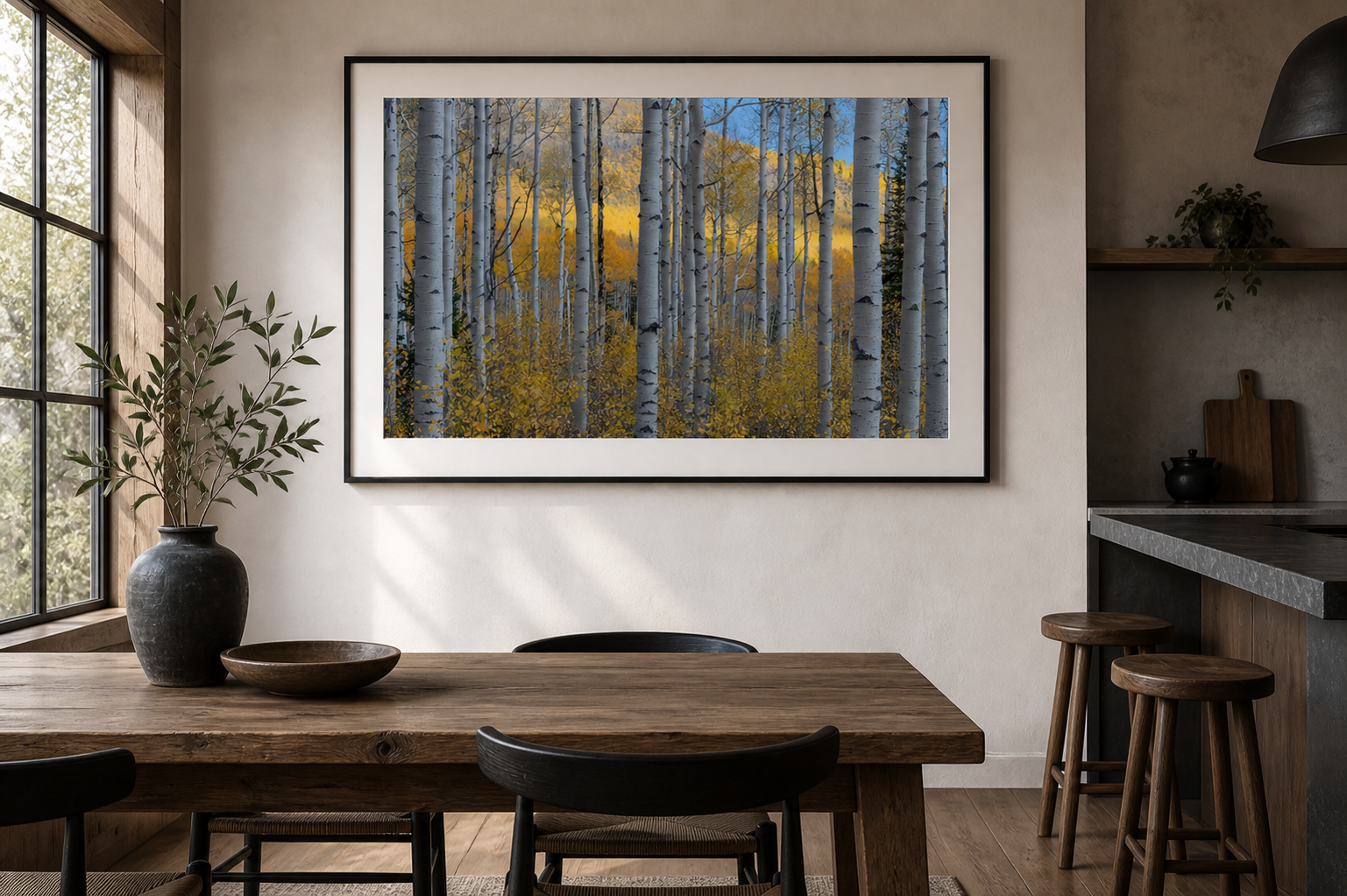 Surrounded displayed as a premium luster print in a contemporary dining room
