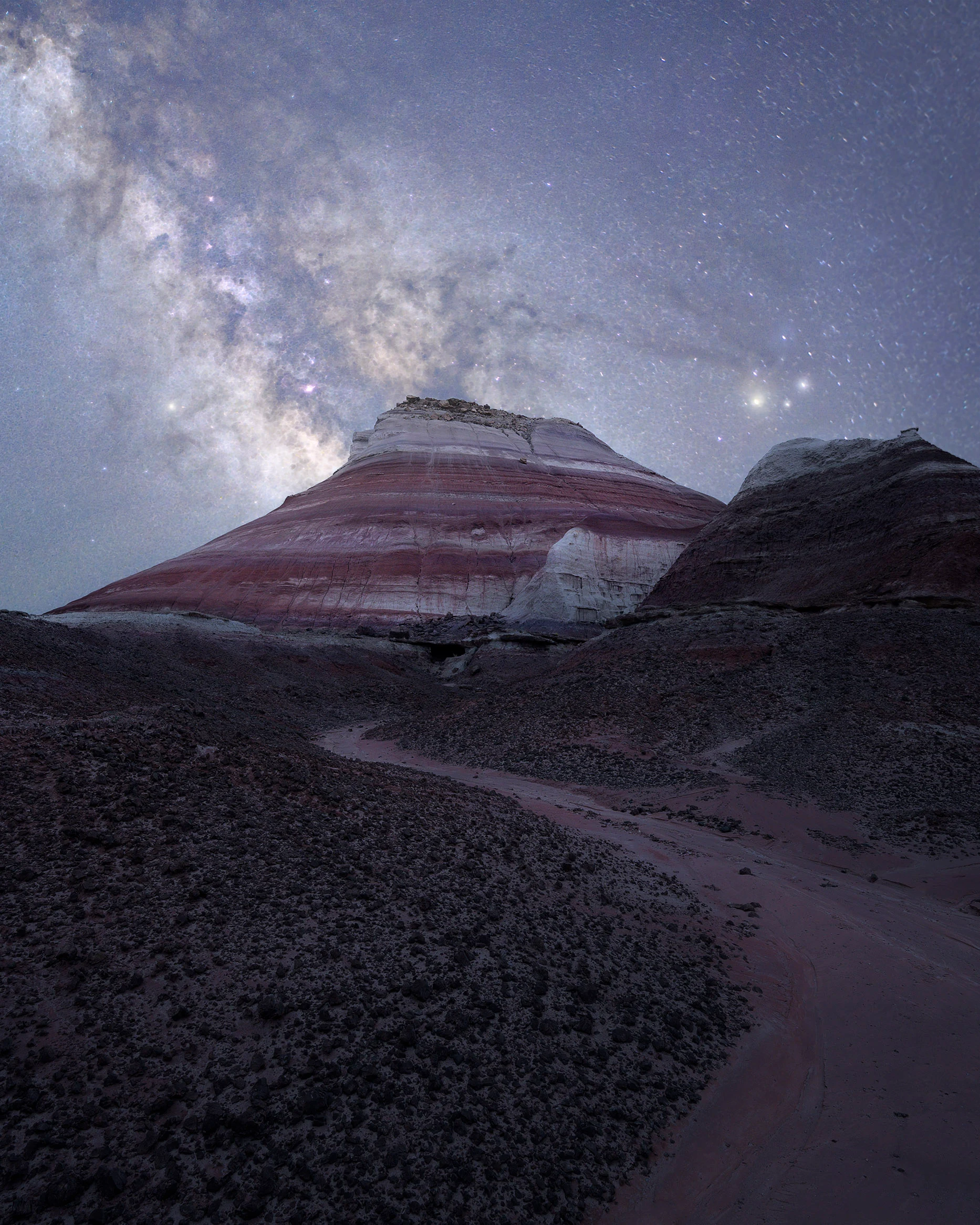 Colorful Leads To Sky — vertical night-sky photograph in Southern Utah