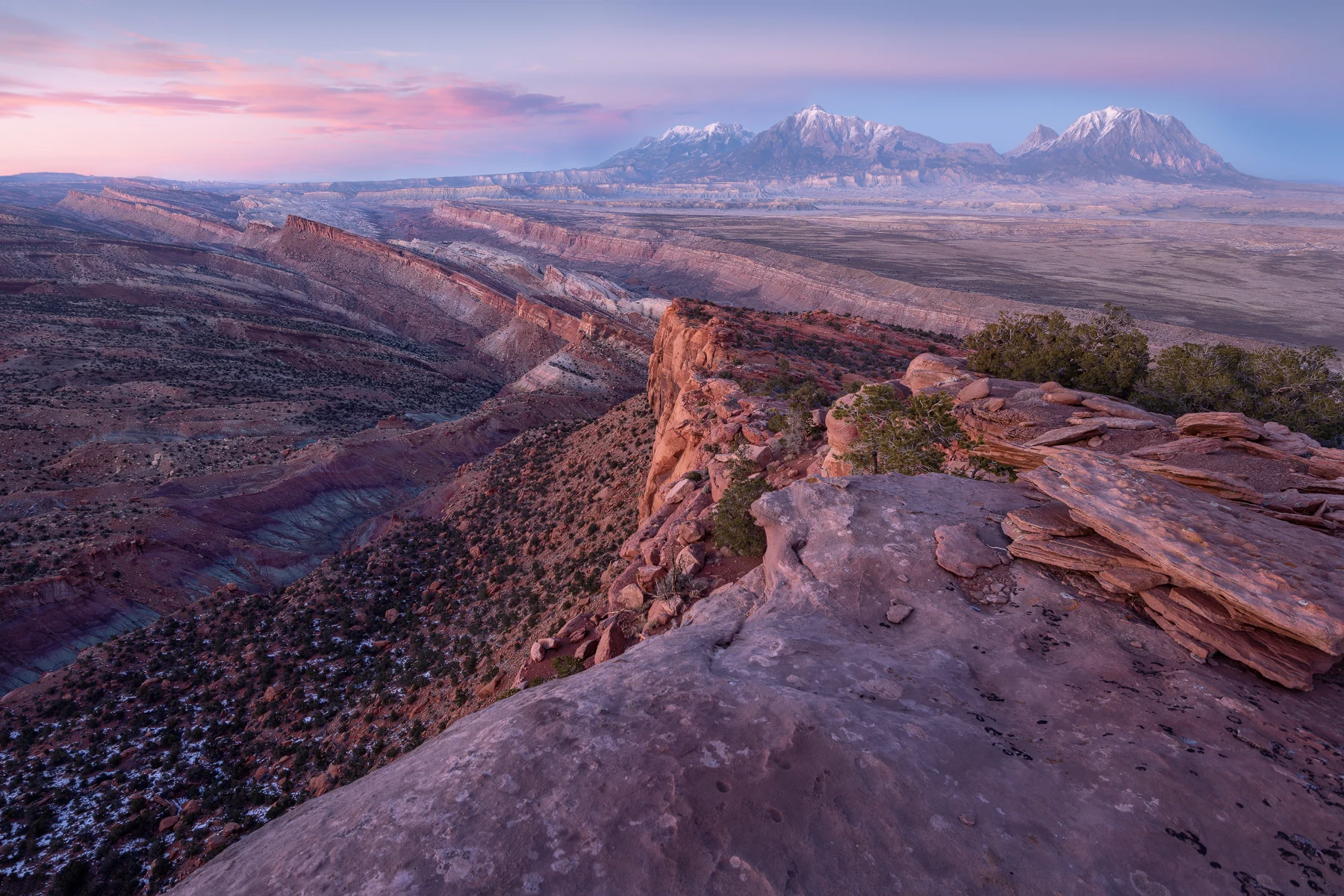 Beyond The Known — sunset across the Waterpocket Fold and Henry Mountains