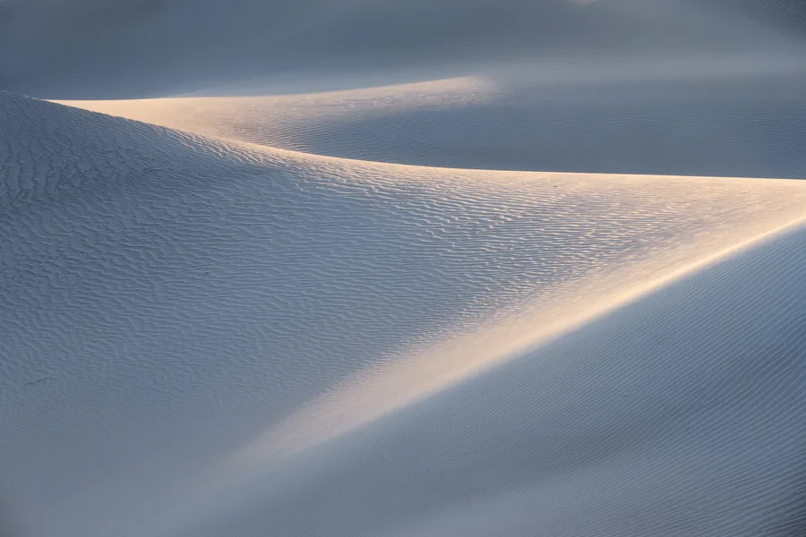 shapes of sand dunes in Death Valley national park