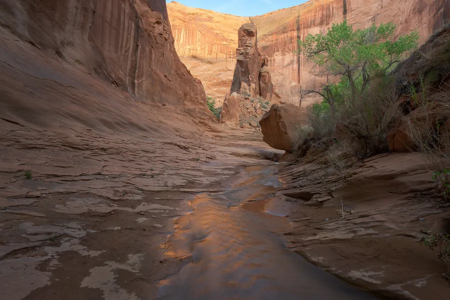 A river flows through a rocky canyon.